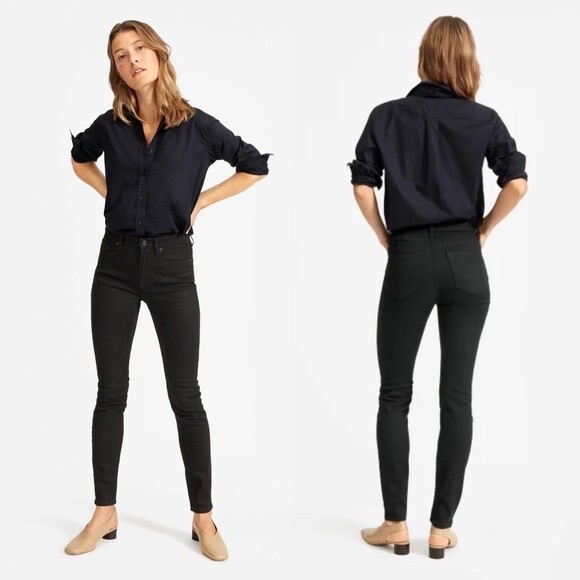 Everlane Women's Black Wash Mid Rise Skinny | Size 32 - Picture 1 of 7